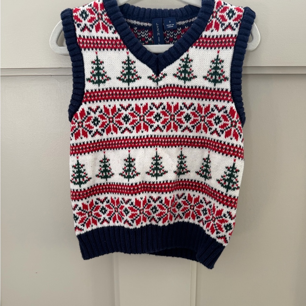 Janie and Jack Holiday Knit Sweater Vest